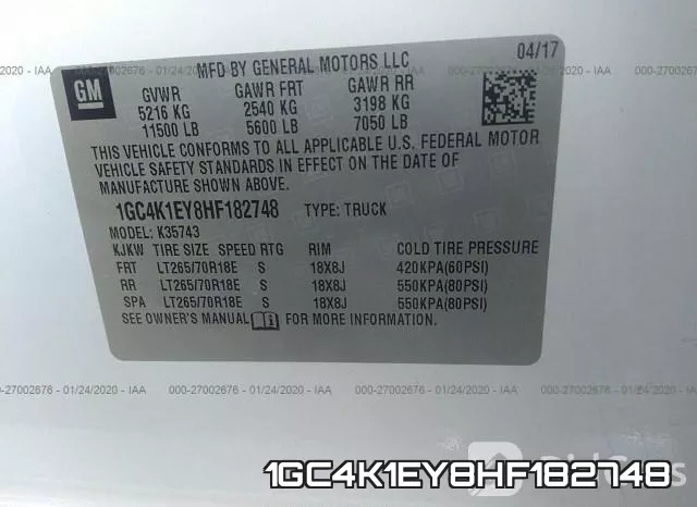 1GC4K1EY8HF182748 фото 9
