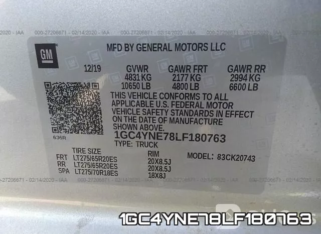 1GC4YNE78LF180763 фото 6