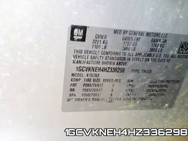 1GCVKNEH4HZ336298 фото 2