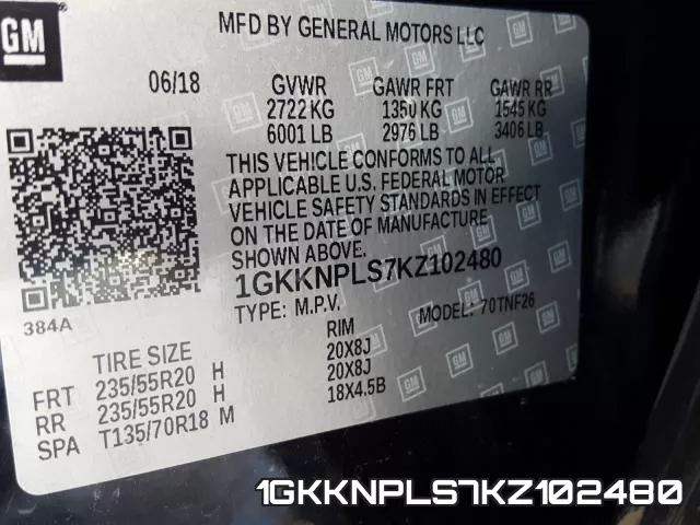 1GKKNPLS7KZ102480 фото 2