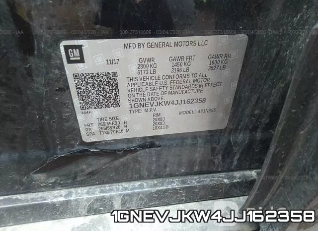 1GNEVJKW4JJ162358 фото 5