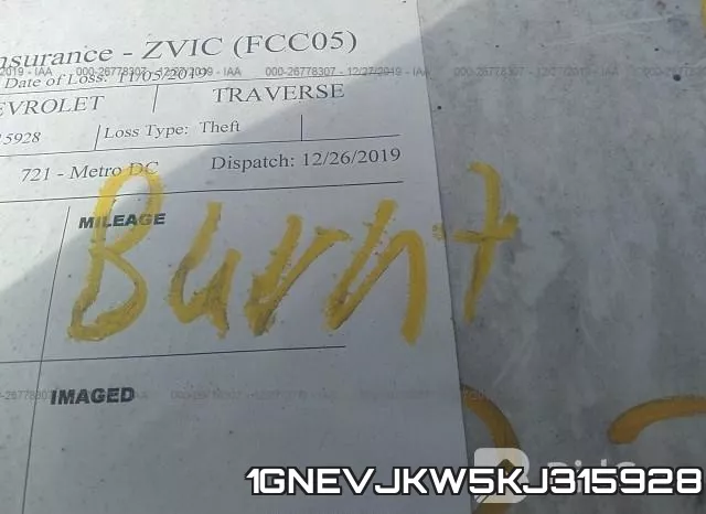 1GNEVJKW5KJ315928 фото 3