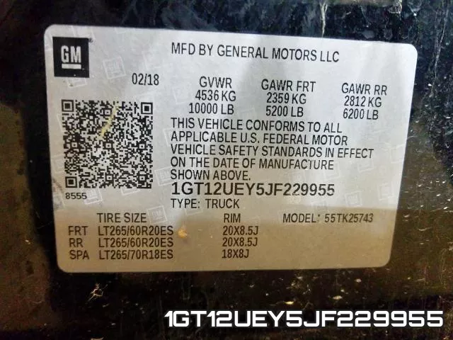 1GT12UEY5JF229955 фото 2