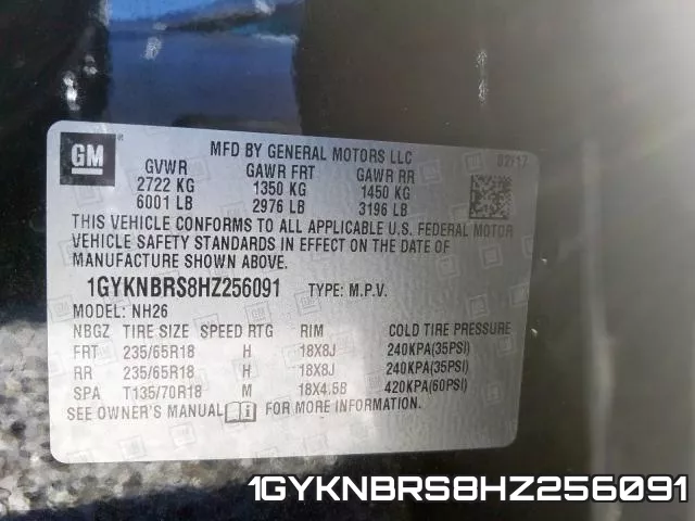 1GYKNBRS8HZ256091 фото 2