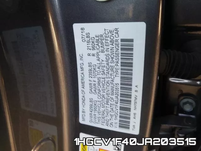 1HGCV1F40JA203515 фото 2
