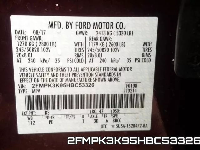2FMPK3K95HBC53326 фото 2