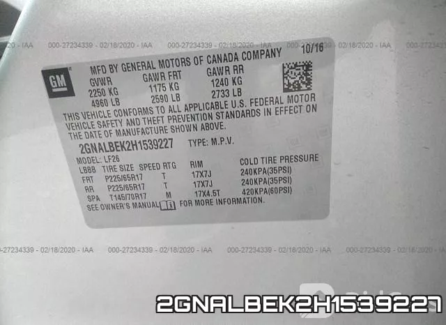 2GNALBEK2H1539227 фото 7