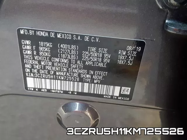 3CZRU5H11KM725526 фото 2