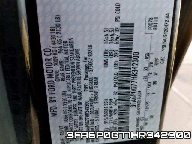3FA6P0G77HR342300 фото 2