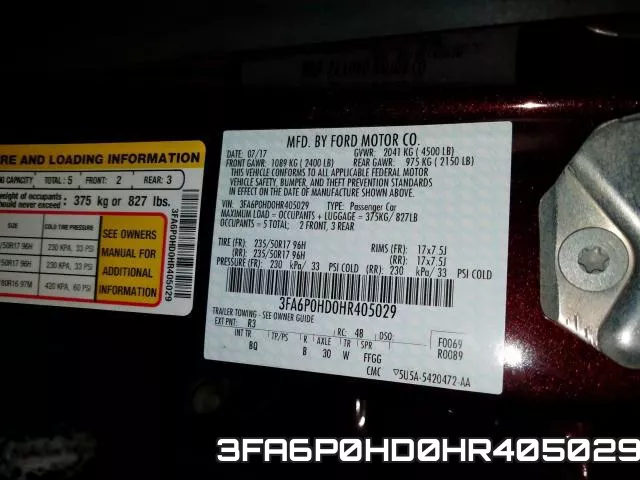 3FA6P0HD0HR405029 фото 2