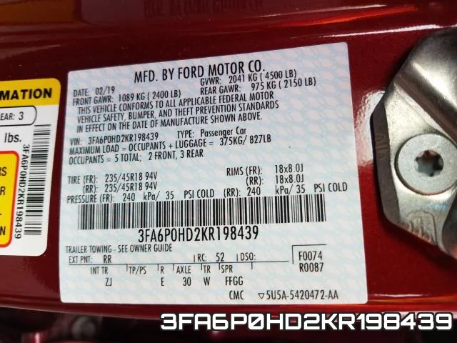 3FA6P0HD2KR198439 фото 2