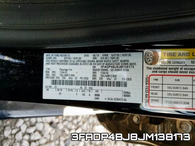 3FADP4BJ8JM138173 фото 2