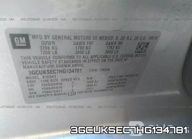 3GCUKSEC7HG134781 фото 4