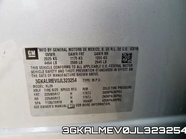 3GKALMEV0JL323254 фото 2