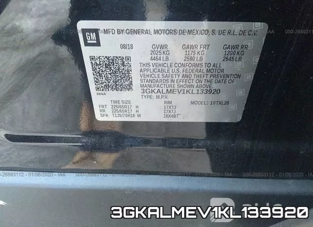 3GKALMEV1KL133920 фото 6