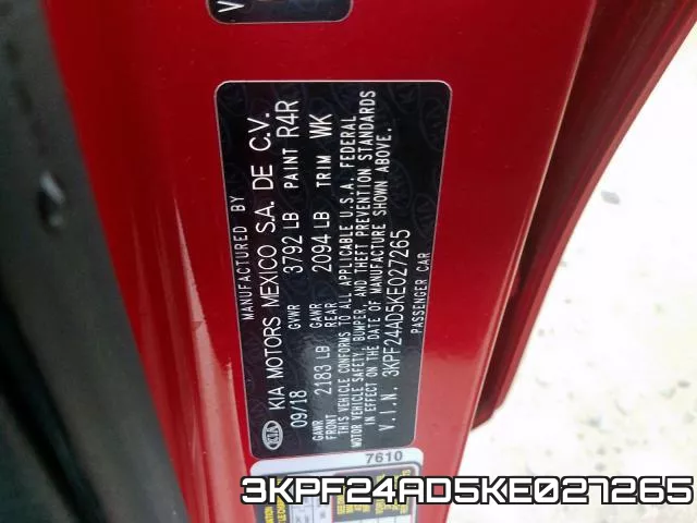 3KPF24AD5KE027265 фото 2
