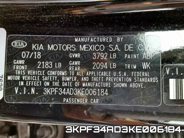 3KPF34AD3KE006184 фото 2