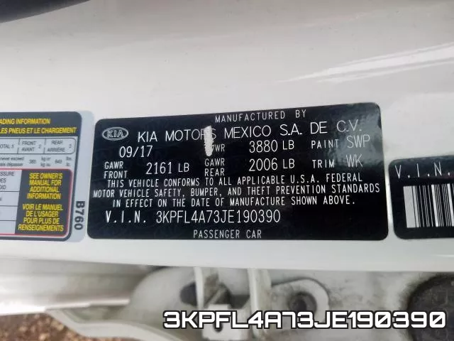 3KPFL4A73JE190390 фото 2