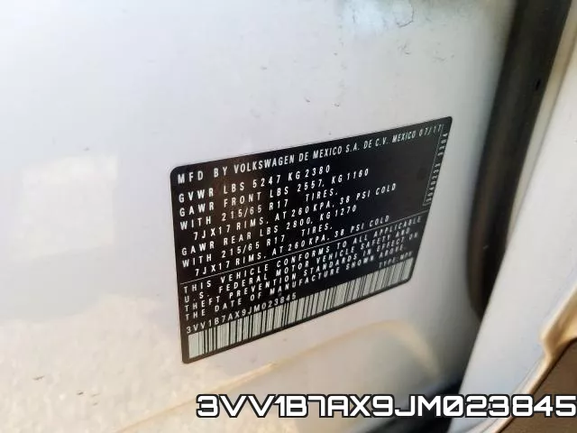 3VV1B7AX9JM023845 фото 2