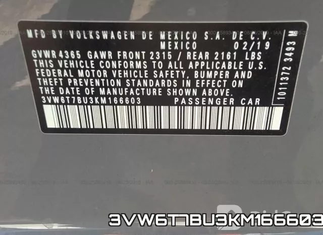 3VW6T7BU3KM166603 фото 8