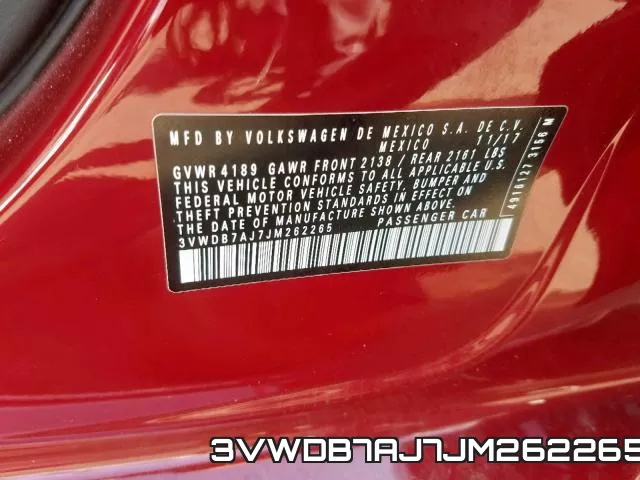 3VWDB7AJ7JM262265 фото 2