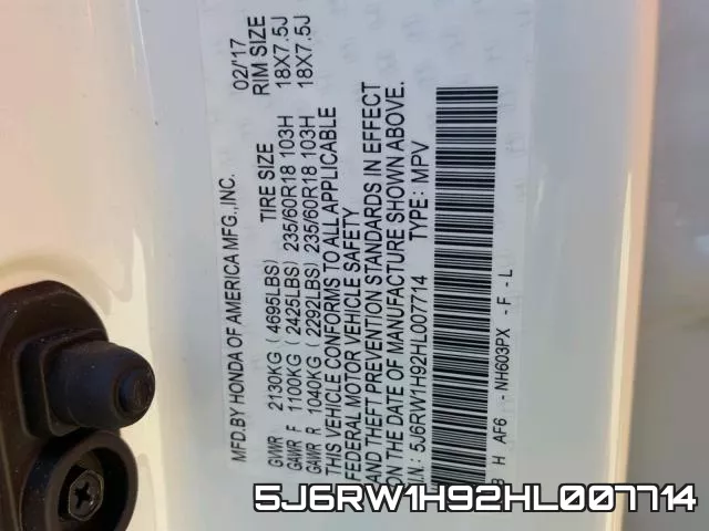5J6RW1H92HL007714 фото 2