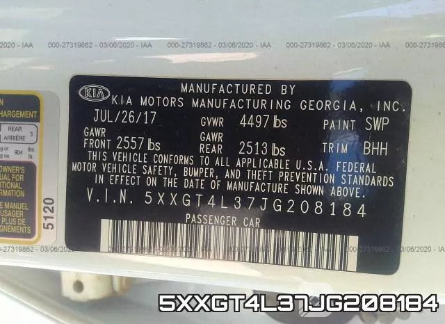 5XXGT4L37JG208184 фото 7
