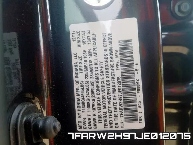 7FARW2H97JE012075 фото 2