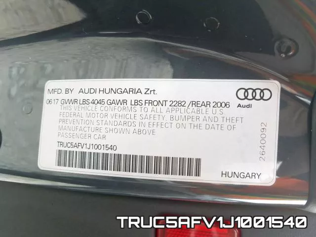 TRUC5AFV1J1001540 фото 2