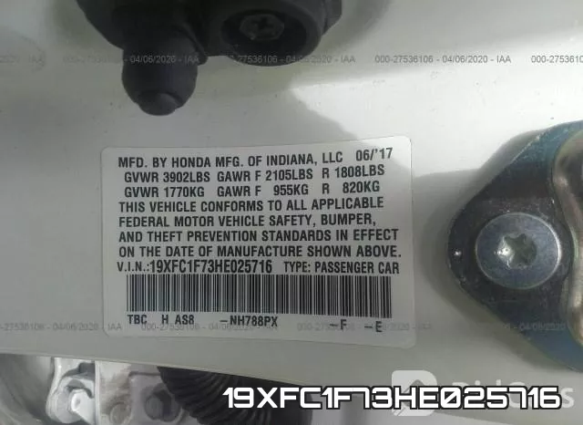 19XFC1F73HE025716 фото 6