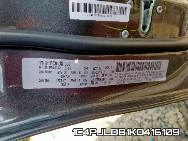 1C4PJLDB1KD416109 фото 2