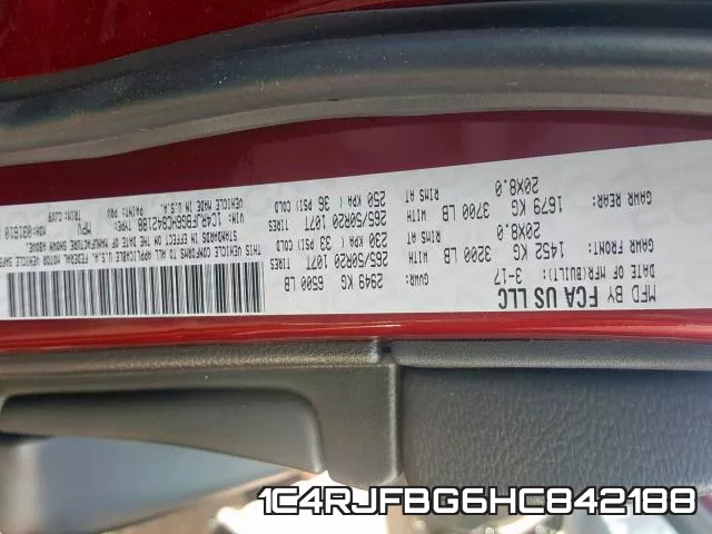 1C4RJFBG6HC842188 фото 2