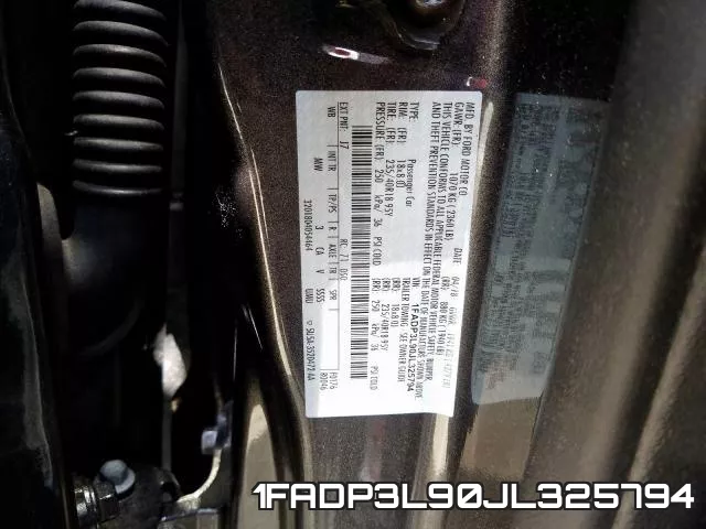1FADP3L90JL325794 фото 2