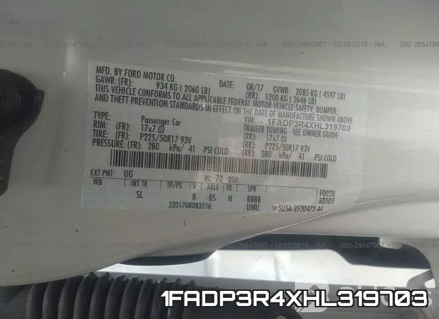 1FADP3R4XHL319703 фото 8