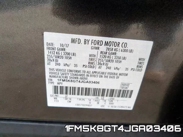 1FM5K8GT4JGA03406 фото 2