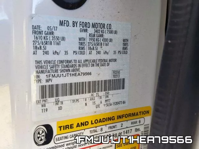 1FMJU1JT1HEA79566 фото 2