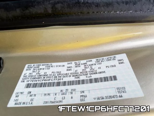 1FTEW1CP6HFC77201 фото 2