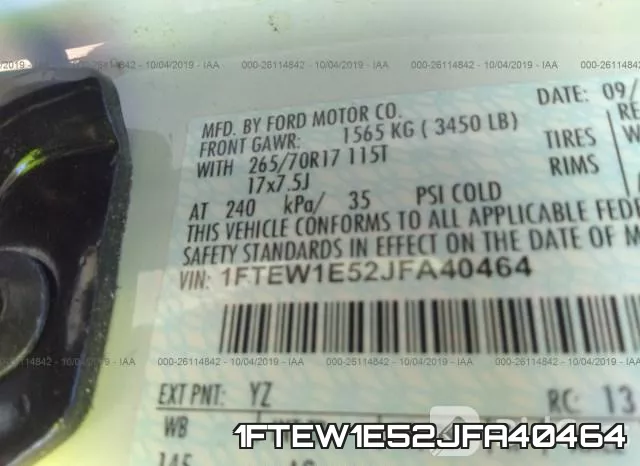 1FTEW1E52JFA40464 фото 5