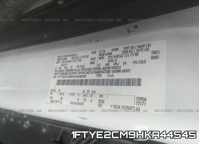 1FTYE2CM9HKA44545 фото 10