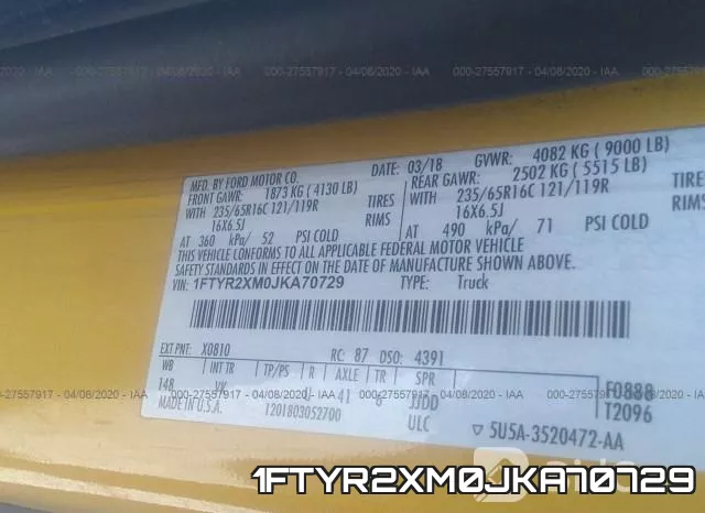 1FTYR2XM0JKA70729 фото 10