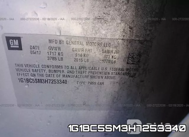 1G1BC5SM3H7253340 фото 9