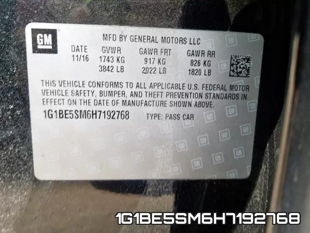 1G1BE5SM6H7192768 фото 2