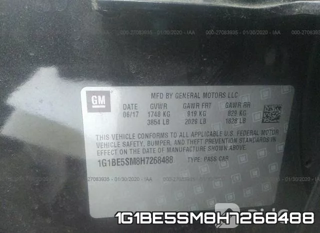 1G1BE5SM8H7268488 фото 5