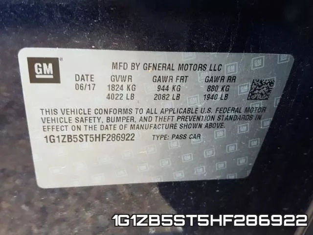 1G1ZB5ST5HF286922 фото 2