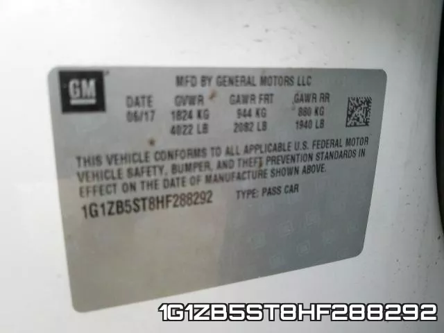 1G1ZB5ST8HF288292 фото 2