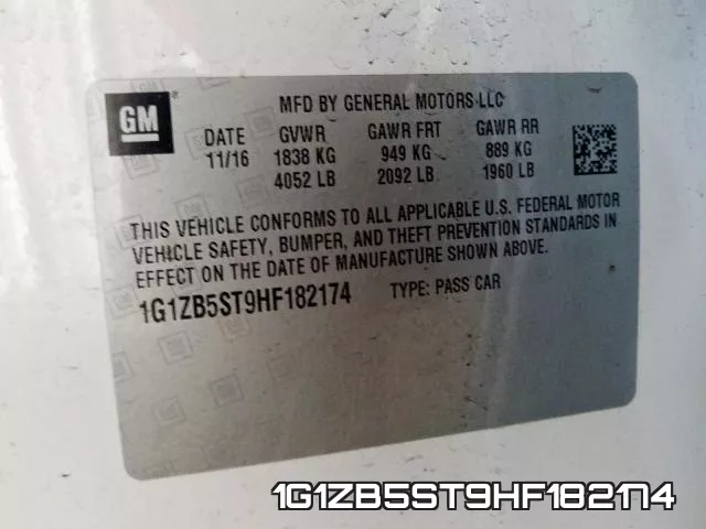 1G1ZB5ST9HF182174 фото 2