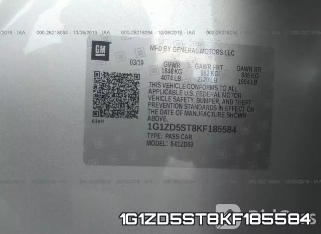 1G1ZD5ST8KF185584 фото 7
