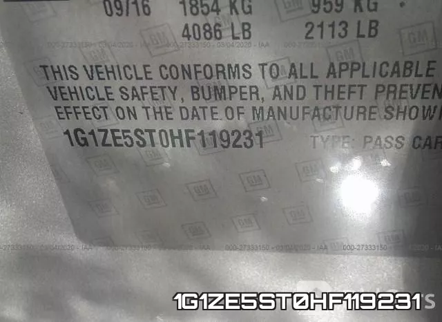 1G1ZE5ST0HF119231 фото 7