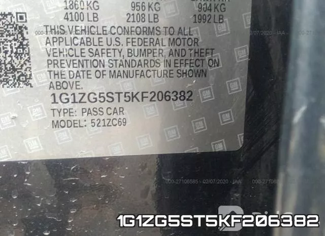 1G1ZG5ST5KF206382 фото 10