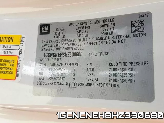 1GCNCNEH8HZ330680 фото 2